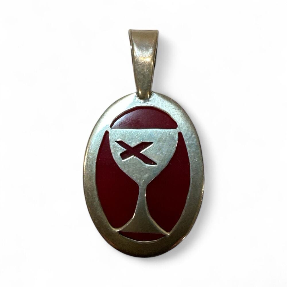 Retired James Avery X P Wine Chalice Pendant Medallion Silver, RARE! Goth VTG